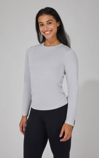 90 Degree by Reflex 2 PK Side Ruched Long Sleeve Top