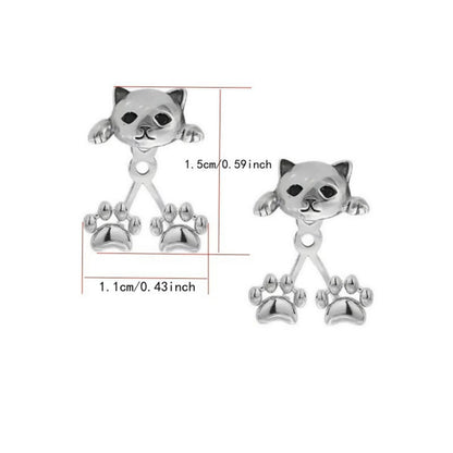 Cat Split Stud Earrings