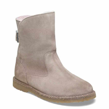 Birkenstock Uppsala Shearling Suede Leather Gray Taupe