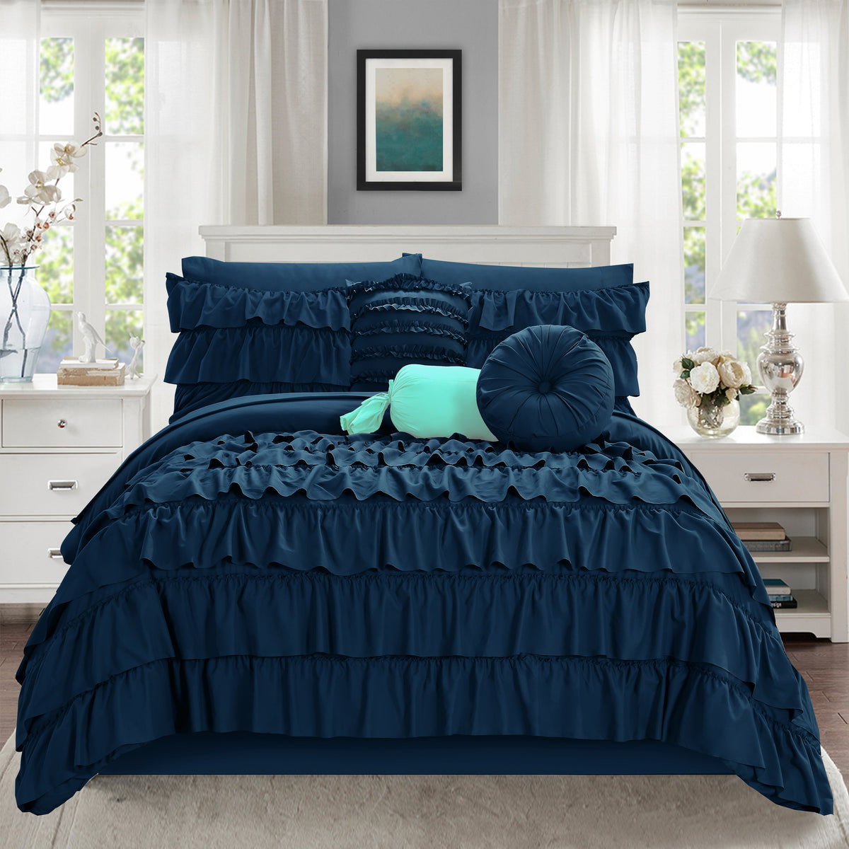 Elegant Comfort 10-Piece Cinderella Comforter Set, Includes 4-Piece Sheet Set with Double Sided Storage Pockets