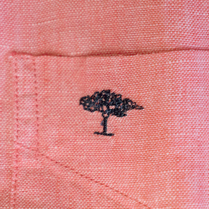 Fynch Hatton Men's Short Sleeve Linen Shirt Coral