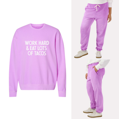 Frankie Jean Work Hard & Eat Lots Of Tacos Washed Sweatshirt