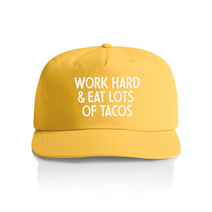 Frankie Jean Work Hard & Eat Tacos Nylon Snapback