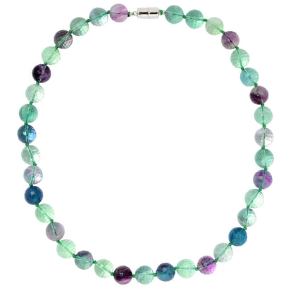 Faceted Fluorite Beaded Necklace with Magnetic Clasp