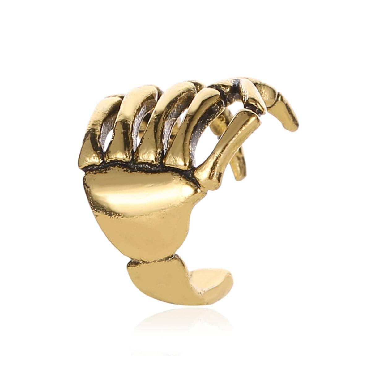 Goldtone Skeleton Hand Ear Cuff