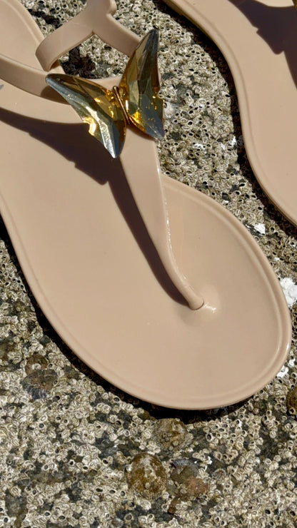 ALIANA Nude Gel Beach Sandals