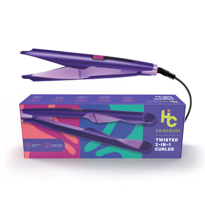 "2-in-1 Twist" Digital Curler & Straightener - Purple