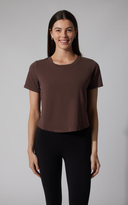 90 Degree by Reflex 2 PK Airlite Cotton Boxy Cropped Short Sleeve Tee