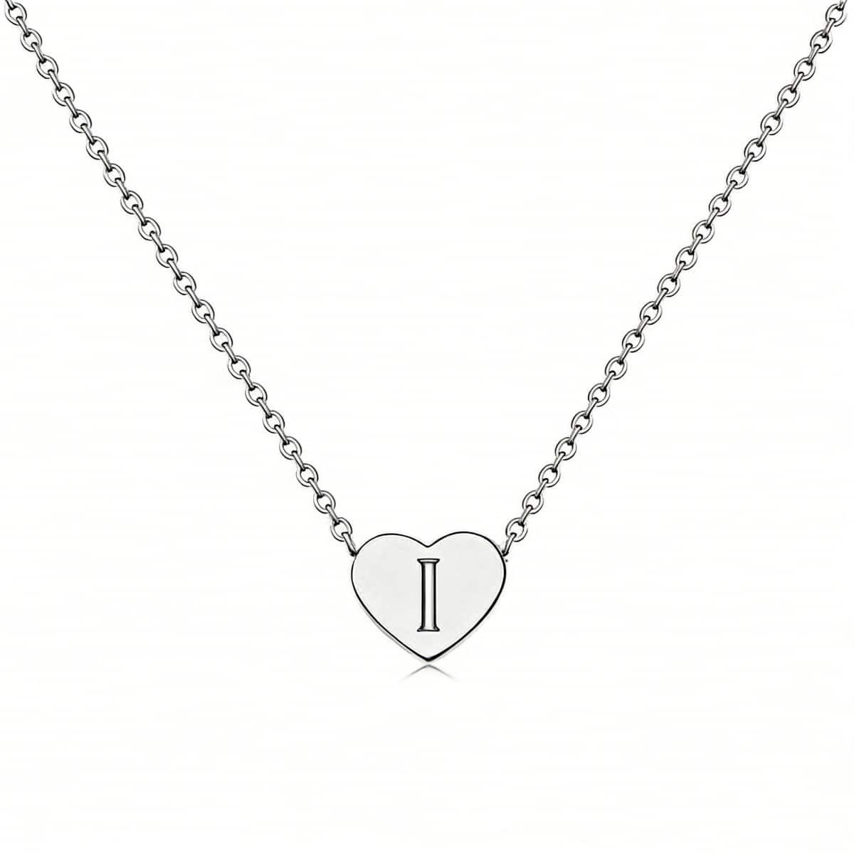 Dainty Initial Heart Necklace Personalized 26 Letters Available