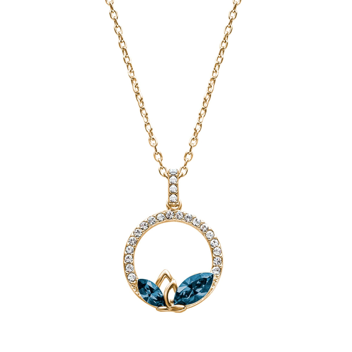 Elegant Dual Marquis Pavé Pendant Necklace – Embellished with Swarovski Crystals