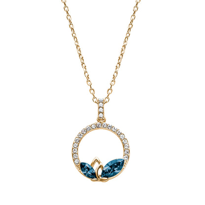 Elegant Dual Marquis Pavé Pendant Necklace – Embellished with Swarovski Crystals