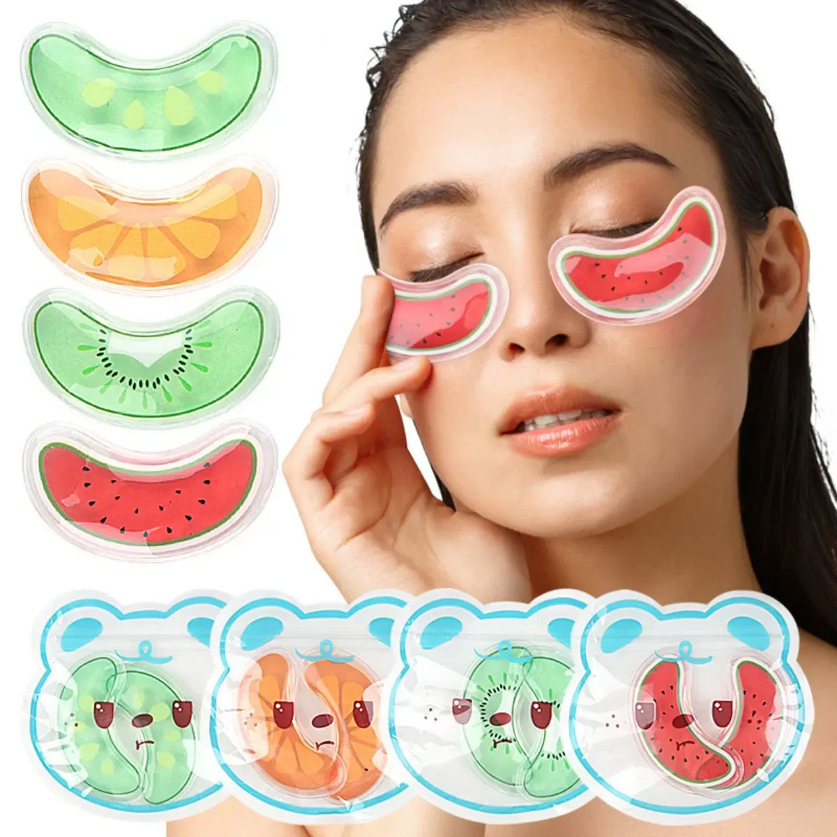 Cute Fruit Slice Reusable Gel Eye Compress Pads