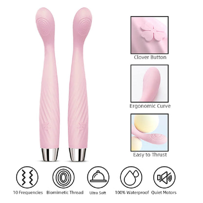 Blissed G-Spot Curved Vibrator & Pen Massager – Waterproof, Dual-Function, USB Rechargeable Silicone