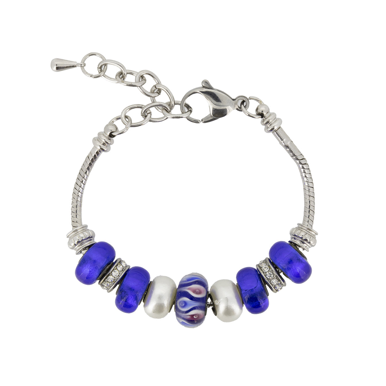 Lovita Charm Bracelet Blue and Silver Charms