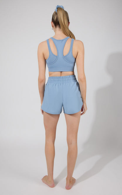 90 Degree by Reflex Seamless Double Layer Bra & Running Short w Scrunchie