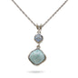 Atlantic Cushion Larimar Stone Sterling Silver Necklace By Marahlago