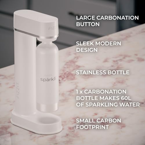 Fizzit™ Spärklï Carbonated Water Soda Maker with Stainless Steel Bottle – Dishwasher Safe Bottles - Sparkling Water Maker