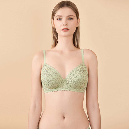 Floral Lace Unlined Minimizer Full Coverage Underwire Bra