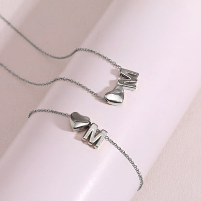 Dainty A-Z Initial Heart Necklace