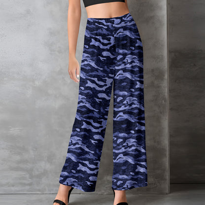 Relevate Designs Blue Camouflage Long Sleeve Lounge Top