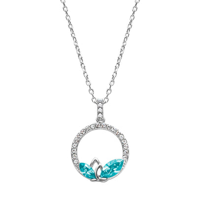 Elegant Dual Marquis Pavé Pendant Necklace – Embellished with Swarovski Crystals