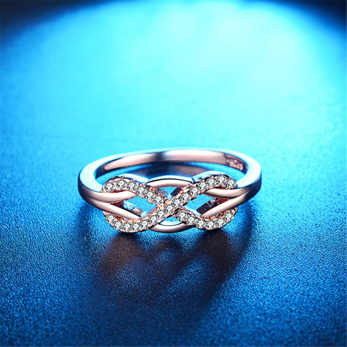 Cubic Zirconia & Silvertone Infinity Ring