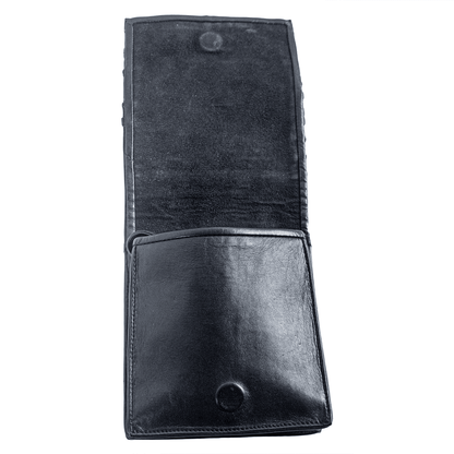 La Chic Women's Handcrafted Leather Leaf Accent Crossbody Bag