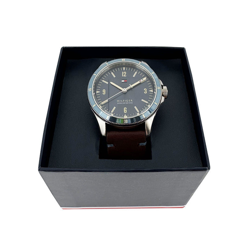 Tommy Hilfiger Men's Watch Brown Leather Strap 1791905