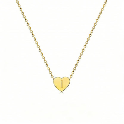 Dainty Initial Heart Necklace Personalized 26 Letters Available