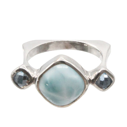 Larimar Stone Sterling Silver Atlantic Ring Size 7 By Marahlago