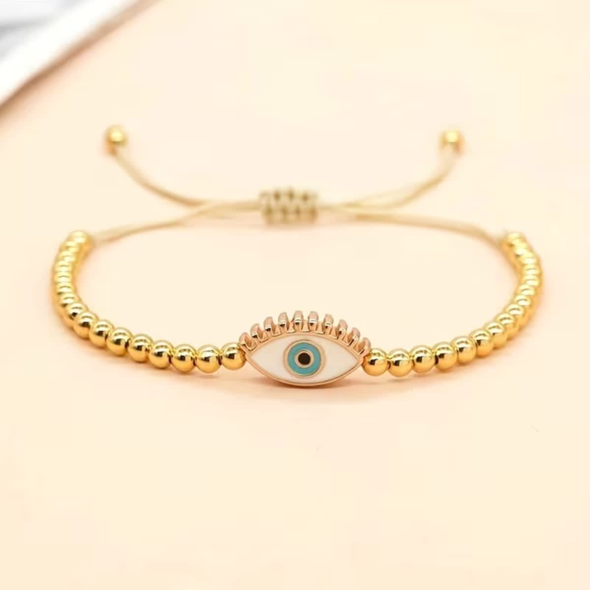 Evil Eye Beaded Adjustable Bracelet