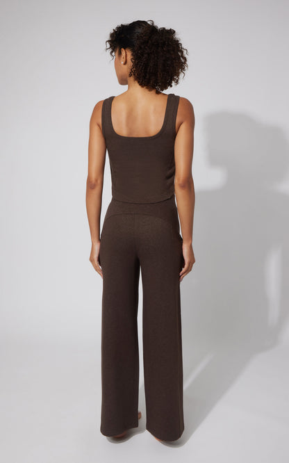 90 Degree by Reflex Terry Corset Tank & Fleece Wide Leg Pant Set