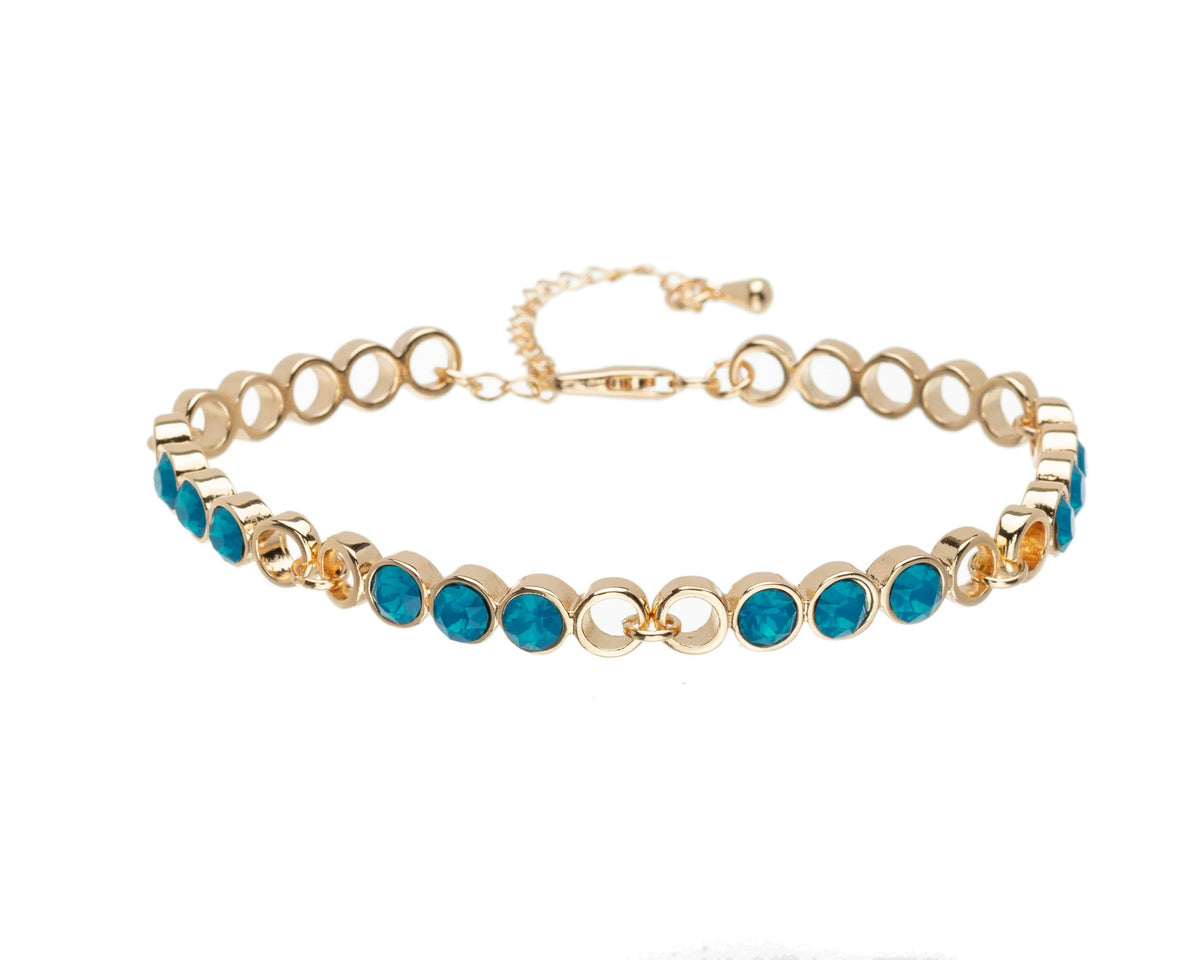 Adjustable Circular Linked Bracelet with Swarovski Crystals by callura