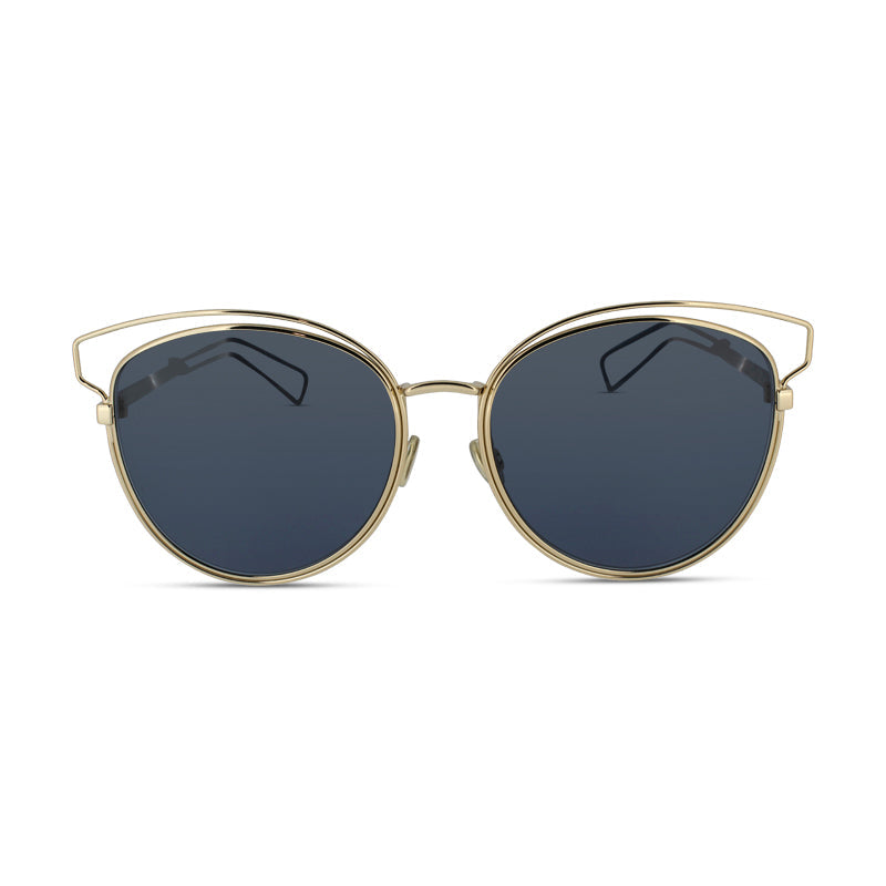 Dior Sunglasses Ladies Sideral 2 Gold Frame & Blue Lens J9KU *EX DISPLAY*
