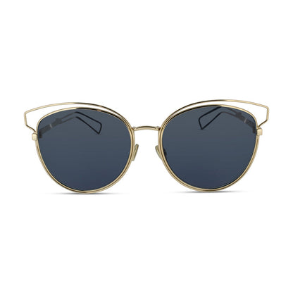 Dior Sunglasses Ladies Sideral 2 Gold Frame & Blue Lens J9KU *EX DISPLAY*