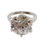 Adrian Buckley Pave Collection Silver Round Crystal Ring CZR368S (S)
