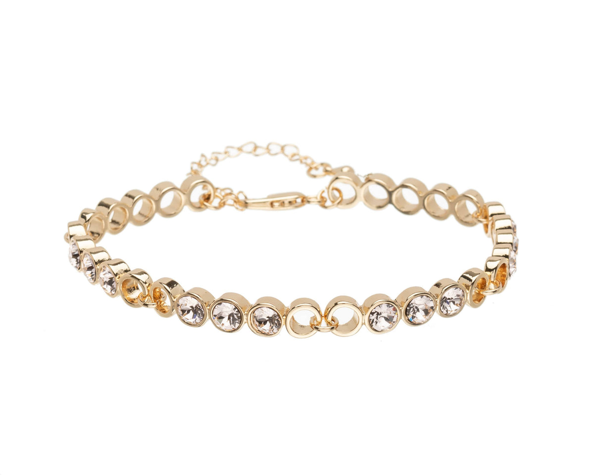 Adjustable Circular Linked Bracelet with Swarovski Crystals by callura