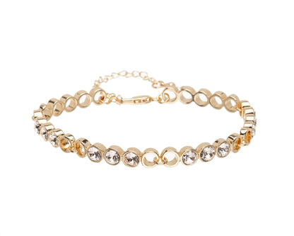 Adjustable Circular Linked Bracelet with Swarovski Crystals by callura