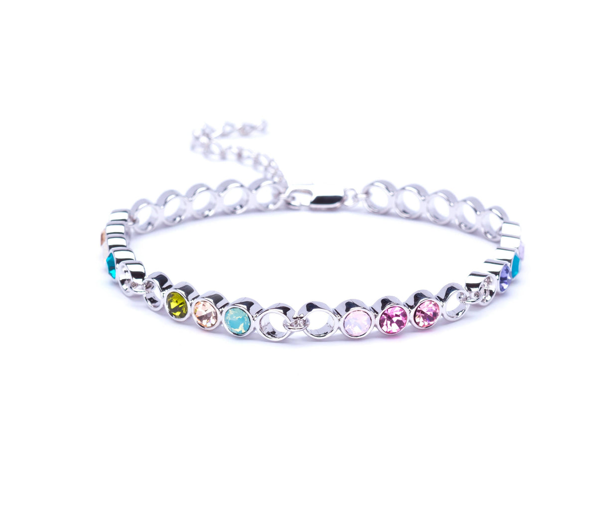 Adjustable Circular Linked Bracelet with Swarovski Crystals by callura