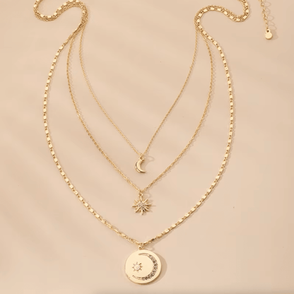Goldtone Celestial Layered Necklace