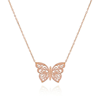 .925 Silver Papillon Butterfly Women's Necklace Jewelry