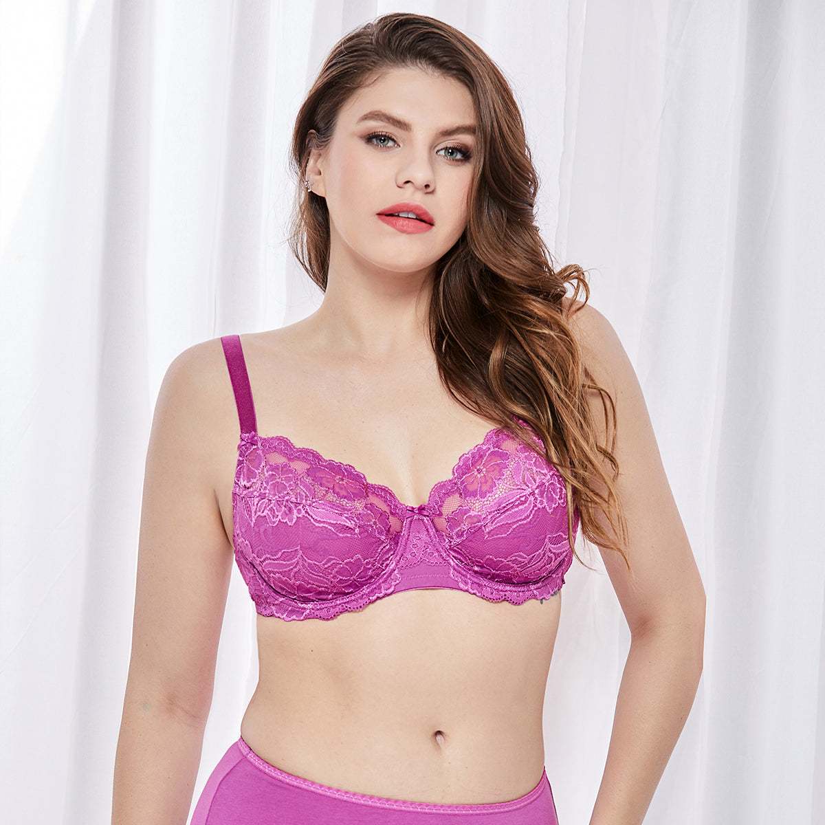 Plus Size Lace Underwire Full Coverage Bra