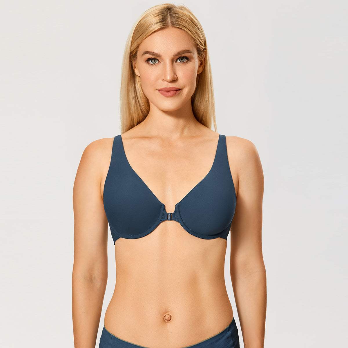 Front Closure Unlined Plunge Comfort Bra