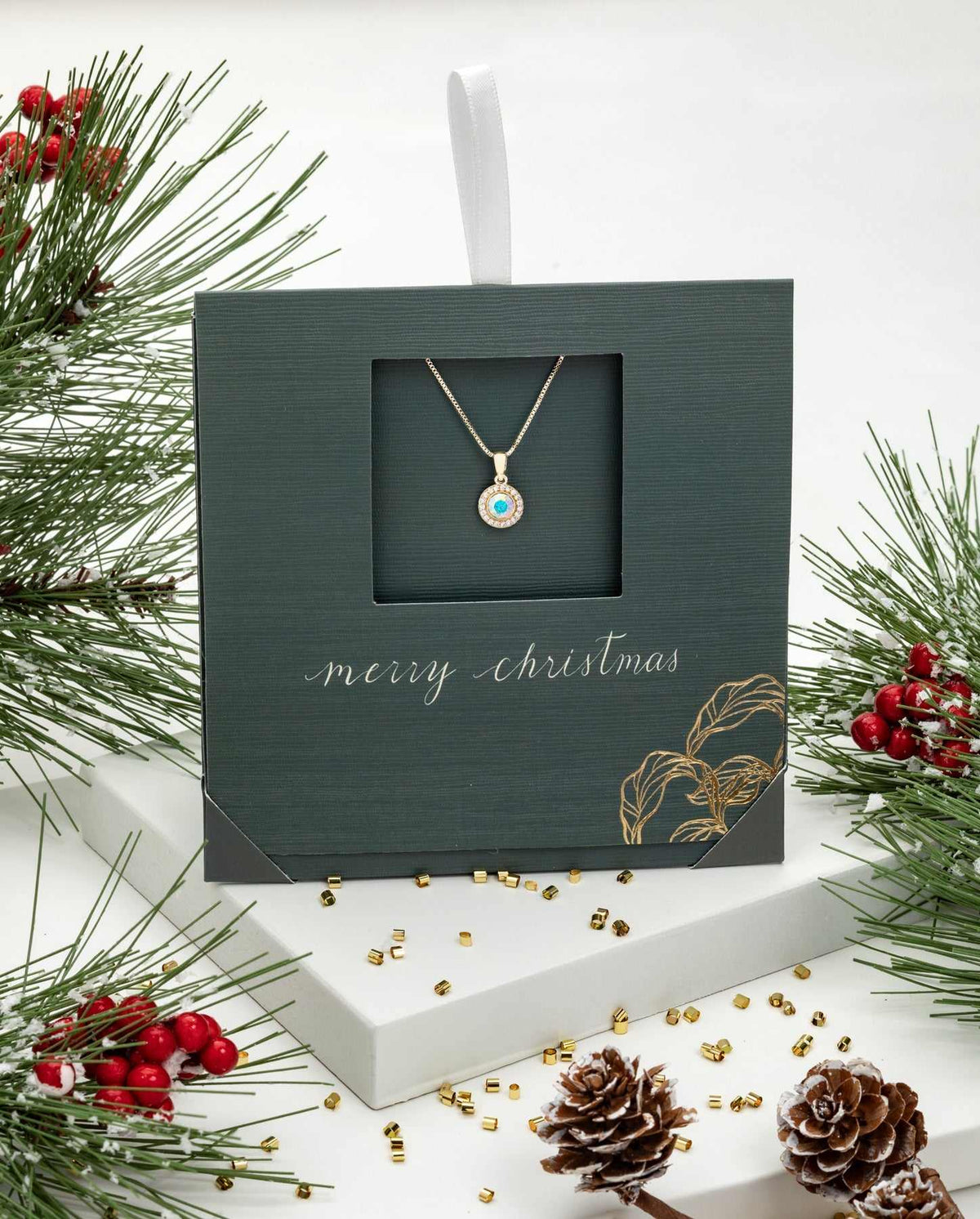 Gold Halo Necklace  Made with Swarovski Crystals by callura