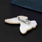 Abalone & Silvertone Butterfly Brooch