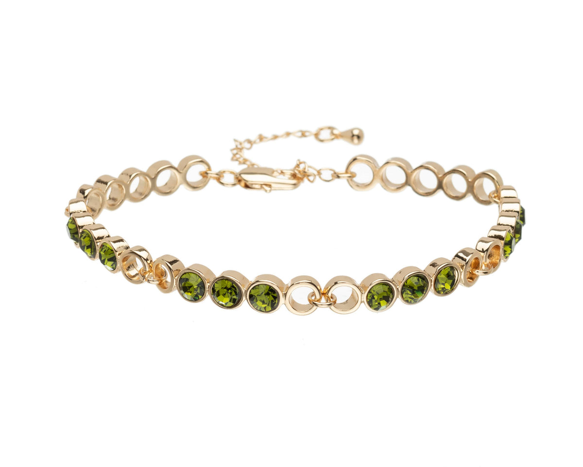 Adjustable Circular Linked Bracelet with Swarovski Crystals