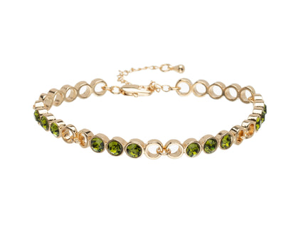 Adjustable Circular Linked Bracelet with Swarovski Crystals