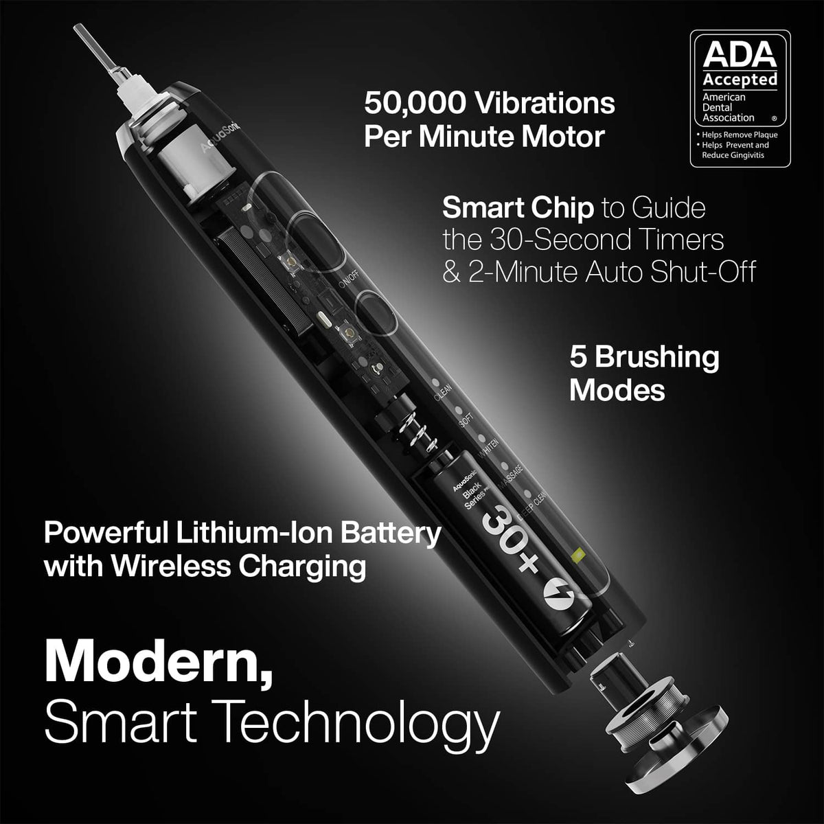 AquaSonic Black Series PRO – Ultra-Whitening Electric Toothbrush