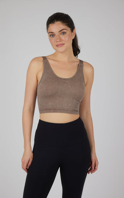 90 Degree by Reflex Stonewash 2 PK Scoop Neck Bralette Tank