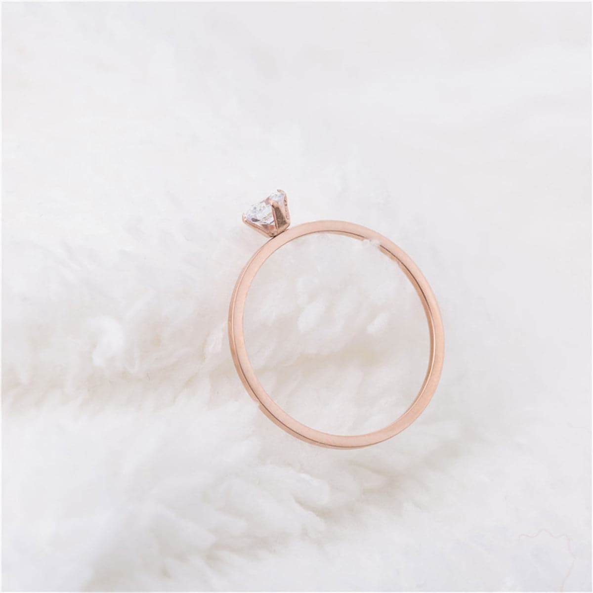 Cubic Zirconia & Rose Goldtone Cocktail Ring